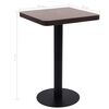 vidaXL Bistro Table Dark brown, black MDF, steel 19.7 x 19.7 x 29.5 in