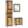 vidaXL Bathroom Furniture Set Natural wood and black