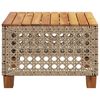 vidaXL Garden Table Beige and Brown Poly Rattan Medium Garden Table