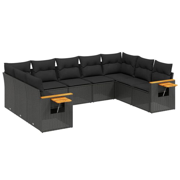 vidaXL Garden Sofa Set Black
