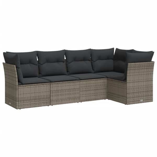 vidaXL Garden Sofa Set Grey