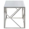 vidaXL Coffee Table Silver Stainless Steel and Tempered Glass