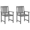 vidaXL Garden Chair Set of 2 Grey Solid Acacia wood Medium Durable