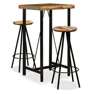 vidaXL Bar Set Varied natural wood shades from reclaimed wood