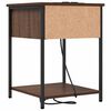 vidaXL Bedside Cabinet with Drawer Brown Oak 16.54 x 16.14 x 22.05 in