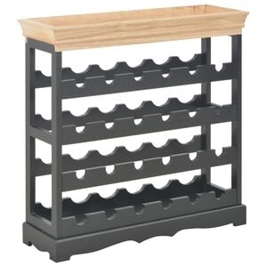 vidaXL Wine Cabinet Black 27.6"x8.9"x27.8" MDF