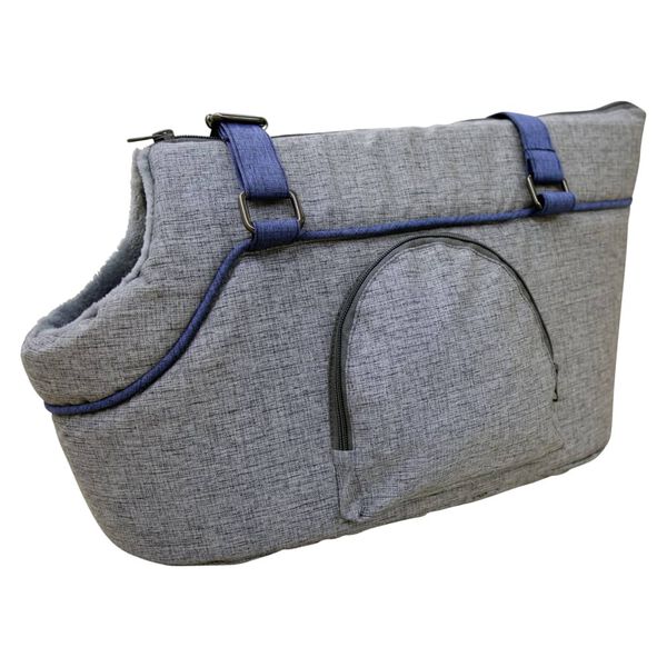 Kerbl Pet Carrier Bag Grey and Blue Recycled polyester Medium Portable