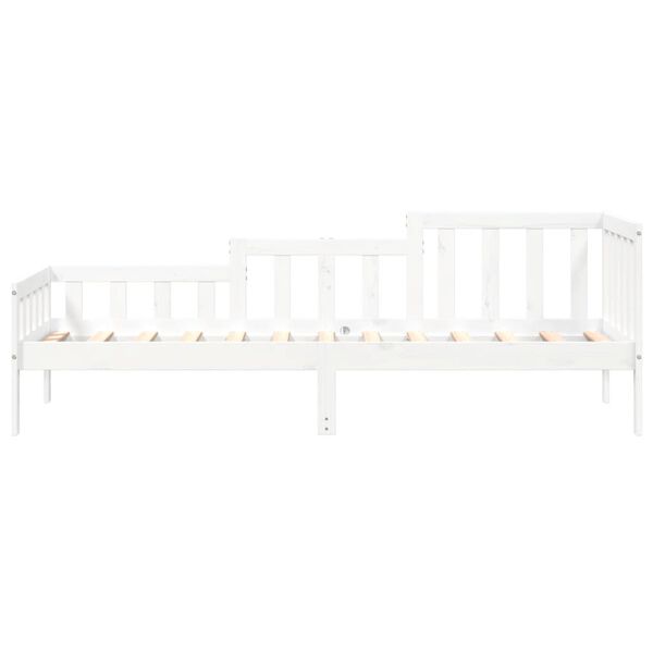 vidaXL Day Bed White Solid pine wood Twin Day Bed Rectangular Modern