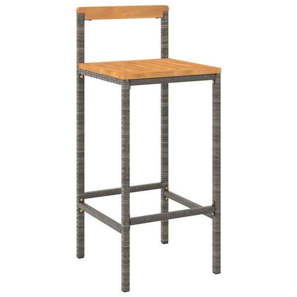 vidaXL Bar Stool Set of 4 Grey