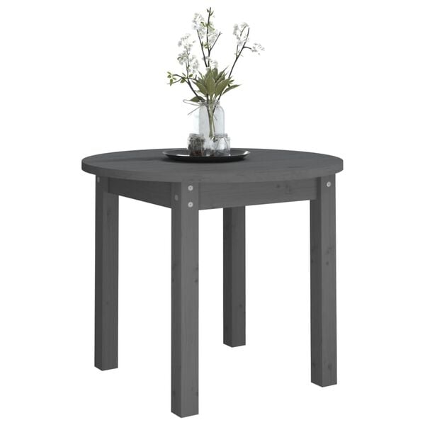 vidaXL Coffee Table Grey Solid pine wood Compact Simplistic