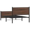 vidaXL Bed Frame Brown oak Steel, engineered wood Twin size Modern