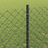 vidaXL Fence with Post Grey 2.62 x 82.02 ft Steel and PVC