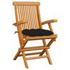 vidaXL Patio Chair Set of 6 Teak, Black Teak wood, 100% polyester Medium