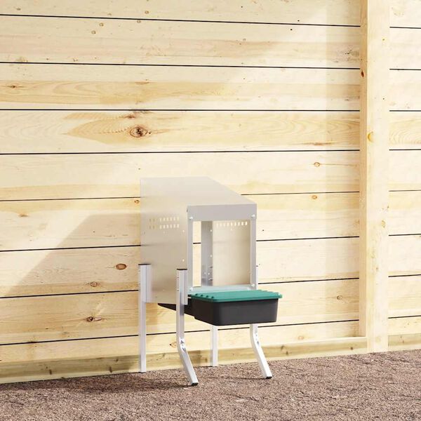 vidaXL Chicken Nesting Box 1 Compartment with Legs Galvanised Steel