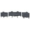 vidaXL Sofa Set Dark grey Velvet (100% polyester), plywood, solid wood