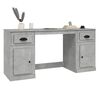 vidaXL Desk With Cabinet Concrete Grey Engineered Wood Large