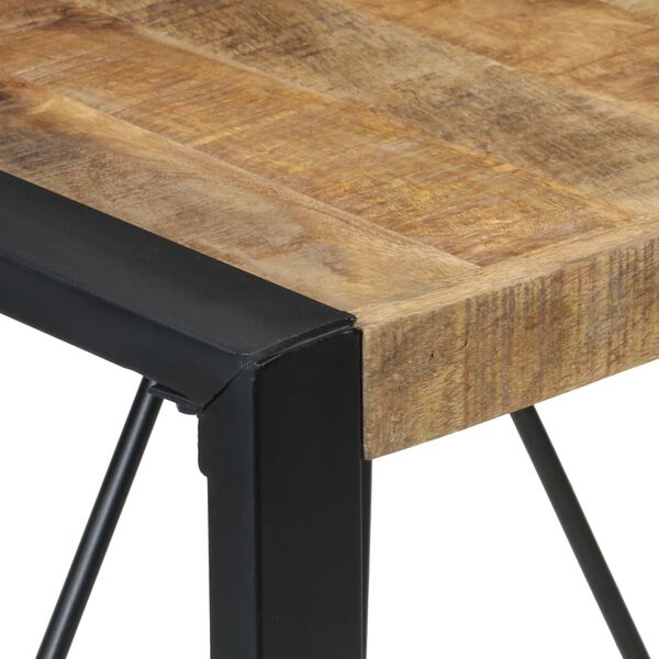 vidaXL Dining Table Rough Mango Wood Rough Mango Wood, Powder-Coated Steel