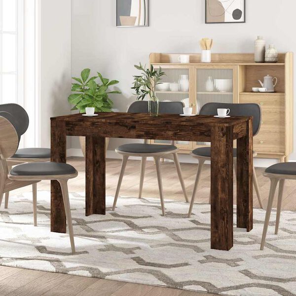 vidaXL Dining Table Smoked oak Engineered wood 47.2 x 23.6 x 29.9 in