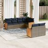 vidaXL 7 Piece Patio Sofa Set with Cushions Gray Poly Rattan