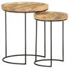 vidaXL Coffee Table Brown and black Solid mango wood, powder-coated steel