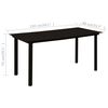 vidaXL Dining Set Oak and Black Poly Rattan, Powder-Coated Steel, Glass
