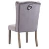 vidaXL Dining Chair Set of 4 Grey Velvet Standard Decorative Inlays