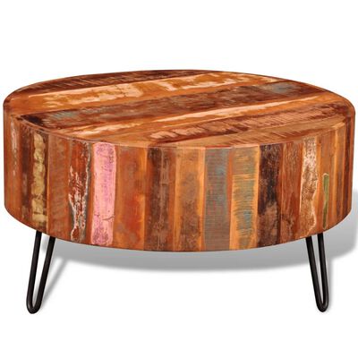 vidaXL Coffee Table Solid Reclaimed Wood Round | vidaXL.com