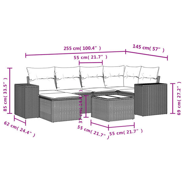 vidaXL Garden Sofa Set Grey