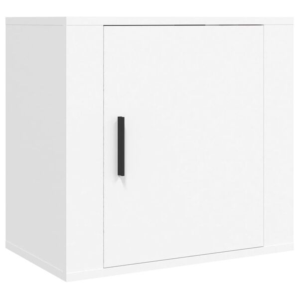 vidaXL Wall-mounted Bedside Cabinet White Engineered wood