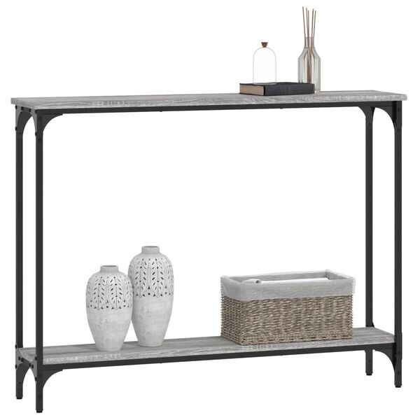 vidaXL Console Table Gray sonoma Engineered wood Narrow Adjustable Feet