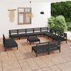 vidaXL Garden Lounge Set Black Solid pine wood Large Modular