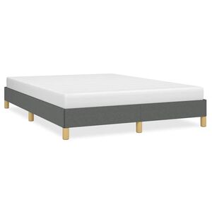 vidaXL Bed Frame Dark Grey Fabric, plywood, engineered wood Queen