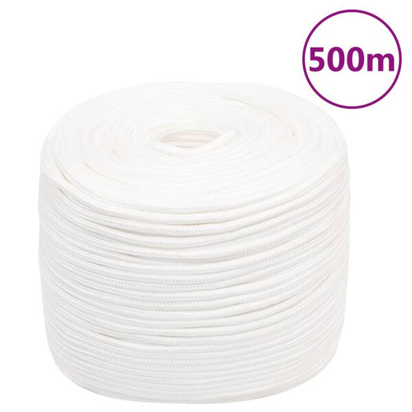 vidaXL Boat Rope Full White 0.39 " 1640.4 ' Polypropylene