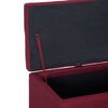 vidaXL Bench Wine Red Polyester, Wood 45.7 in Storage Bench