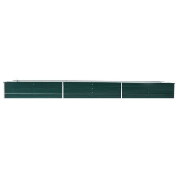 vidaXL Raised Bed Green Galvanized Steel 189.0 x 31.5 x 17.7 in Durable