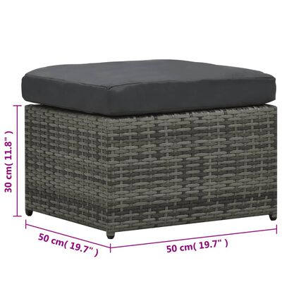 vidaXL 4 Piece Patio Lounge Set with Cushions Poly Rattan Anthracite