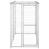 vidaXL Dog Kennel Silver Galvanized steel, PE Large Locks Dog Kennel