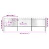 vidaXL Garden Fence with Hoop Top Steel 211.4"x47.2" Black