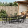 vidaXL Garden Dining Set 9 pcs Black Powder-Coated Steel