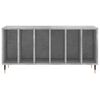 vidaXL Record Cabinet Concrete Grey Engineered Wood, Iron