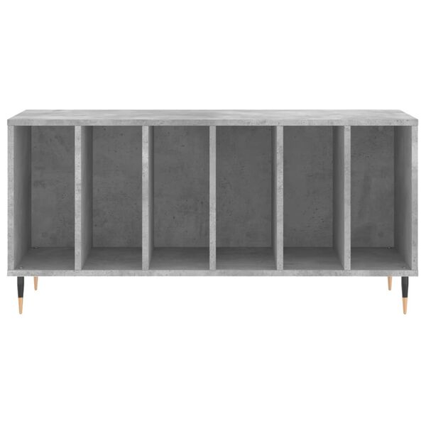 vidaXL Record Cabinet Concrete Grey Engineered Wood, Iron