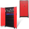 vidaXL Tool Cabinet with 2 Doors Steel 35.4"x15.7"x70.9" Black and Red