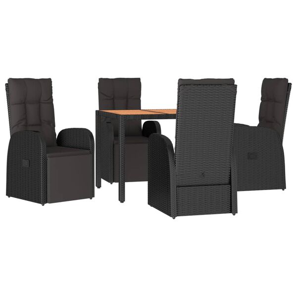 vidaXL Garden Dining Set Black