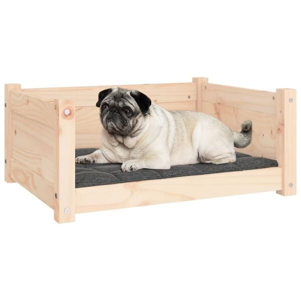 vidaXL Dog Bed Natural Wood Solid Pine Wood 25.8x19.9x11.0 in Durable