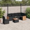 vidaXL Garden Sofa Set Black
