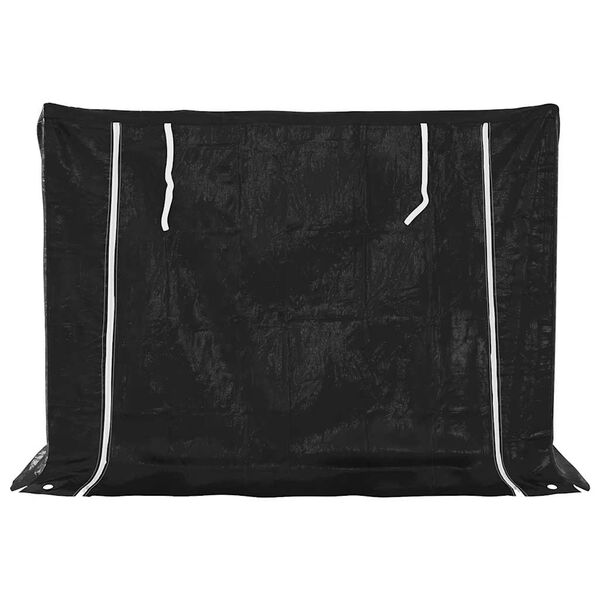 vidaxL Firewood Rack with Rain Cover 59.4"x31.7"x43.5" Galvanized Steel