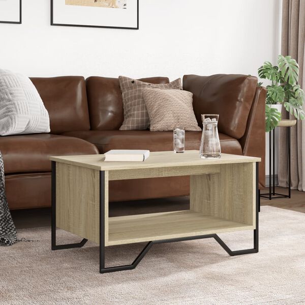 vidaXL Coffee Table Sonoma oak Engineered wood and metal Medium