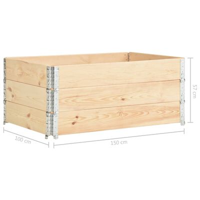 vidaXL Raised Beds 3 pcs 39.4"x59.1" Solid Pine Wood