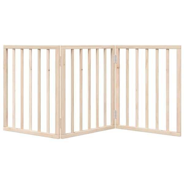 vidaXL Dog Gate Foldable 3 Panels 59.1 " Poplar Wood