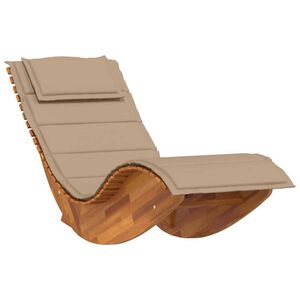 vidaXL Rocking Sun Lounger with Cushion Solid Wood Acacia
